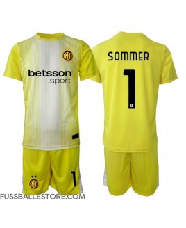 Günstige Inter Milan Yann Sommer #1 Torwart Auswärts Trikotsatzt Kinder 2025-26 Kurzarm (+ Kurze Hosen)